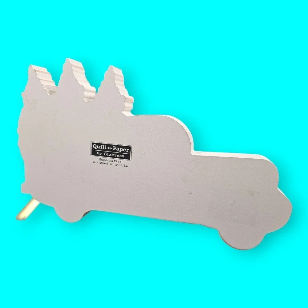 Quill to Paper by Sixtrees‎ Wooden Box Sign Red Truck With Christmas Trees Bed